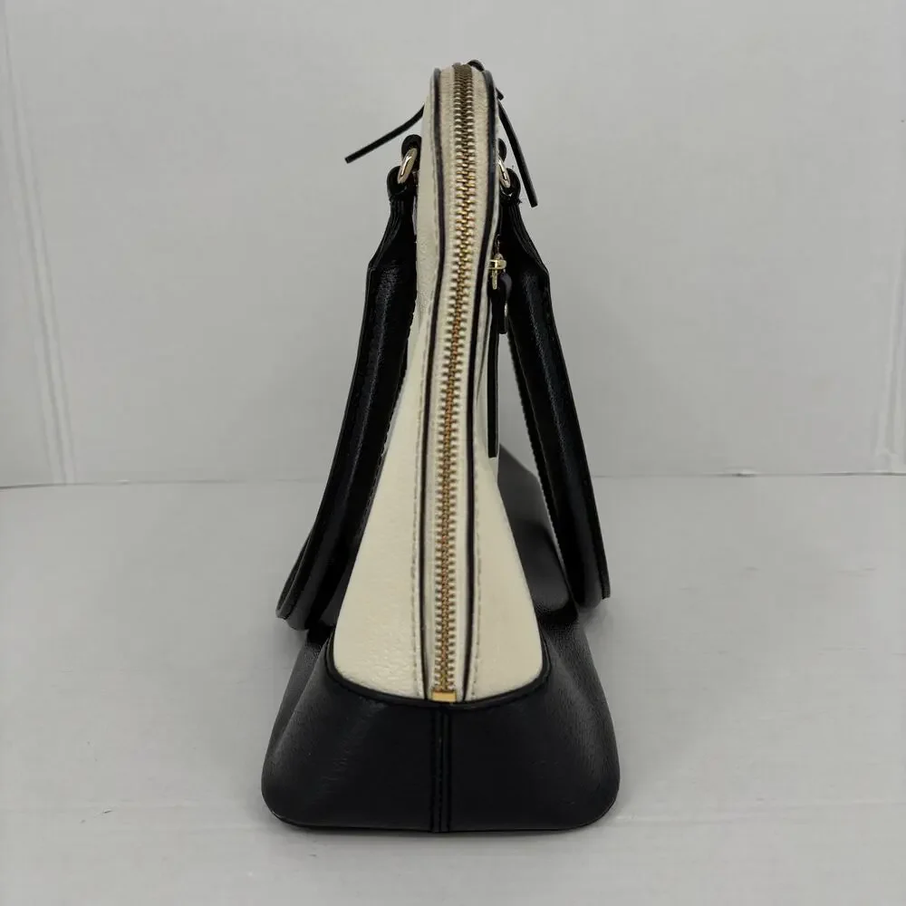 Kate Spade Rachelle Berkeley Satchel‎ Handbag Cream Black Leather Double Handle